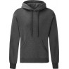 sweat capuche gris foncé sans fermeture éclair poche devant fruit of the loom