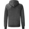 sweat capuche gris foncé sans fermeture éclair poche devant fruit of the loom
