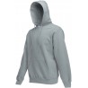 sweat capuche gris clair sans fermeture éclair poche devant fruit of the loom