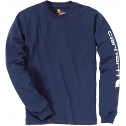 T-shirt bleu marine manches longues logo carhartt