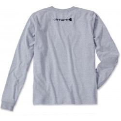 T-shirt gris clair manches longues logo carhartt