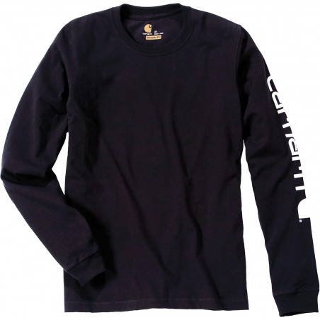 T-shirt noir manches longues logo carhartt taille S M L XL 2XL