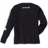 T-shirt noir manches longues logo carhartt taille S M L XL 2XL