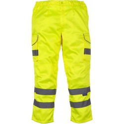 Pantalon jaune fluorescent Cargo haute visibilité genouillères YOKO