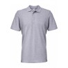 Polo gris chiné Homme Softstyle coton Double Piqué marque gildan 2 boutons