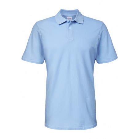 Polo bleu royal Homme Softstyle coton Double Piqué marque gildan 2 boutons