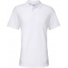 Polo blanc Homme Softstyle coton Double Piqué marque gildan 2 boutons