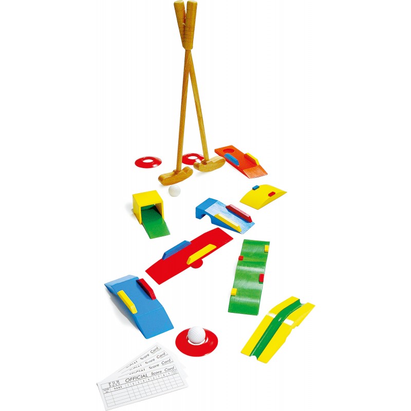 Minigolf bois pour enfant 3 ans huit obstacles