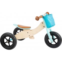 Draisienne-Tricycle enfant 2 en 1 Maxi bleu Turquoise jouet en bois