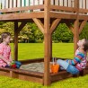 AXI maison de jeu bois enfant avec double balançoire Liam marron clair