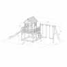 AXI maison de jeu bois enfant avec double balançoire Liam marron clair