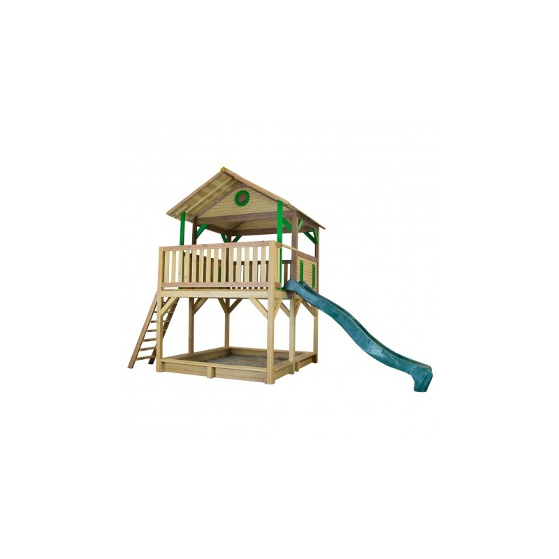 Axi Maison de jeux pilotis en bois jardin enfant bac à sable toboggan