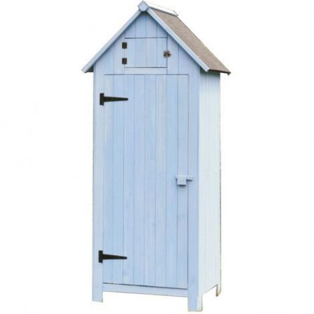Habrita cabane de jardin Cabine de rangement lasurée bleue 3 étagères