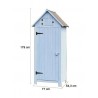 Habrita cabane de jardin Cabine de rangement lasurée bleue 3 étagères