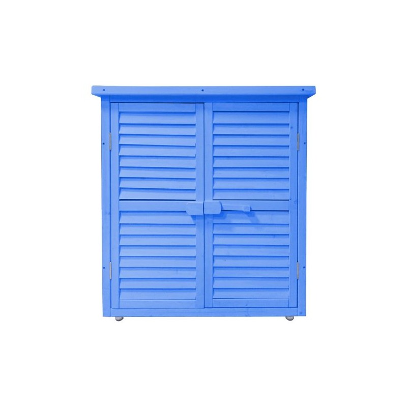 Habrita Armoire bois de rangement lasurée bleu pour jardin BOX 0905