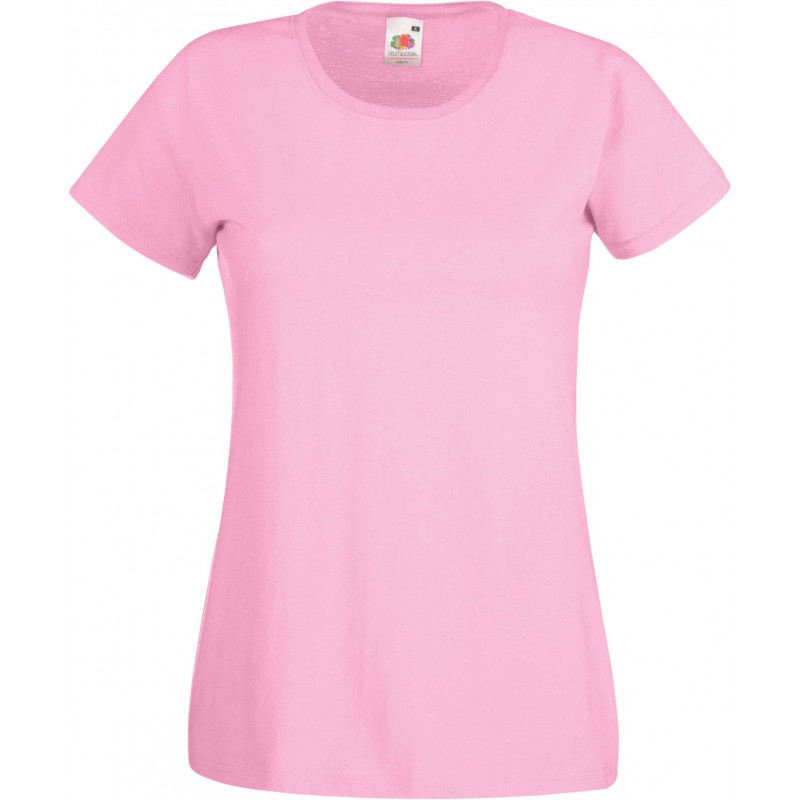 T-SHIRT XS au 2XL FEMME ROSE PALE VALUEWEIGHT FRUIT OF THE LOOM SC61372
