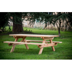 Habrita Table avec banc en douglas forestière Munich
