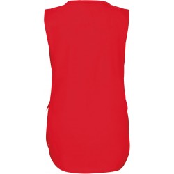 Tunique polyester coton rouge femme santé, ménage, spa, institue de beauté KARIBAN