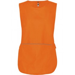Tunique polyester coton orange femme santé, ménage, spa, institue de beauté KARIBAN