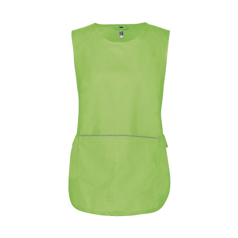 Tunique polyester coton vert lime femme santé, ménage, spa, institue de beauté KARIBAN
