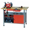 Établi professionnel Métal gris rouge Plateau bois 60 x 120 Ribimex