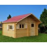 Abri madriers massifs 60 mm, pente toit 26° Habrita Bois naturel