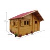 Abri madriers massifs 60 mm, pente toit 26° Habrita Bois naturel