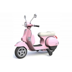Vespa scooter électrique rose pour fille avec roulettes