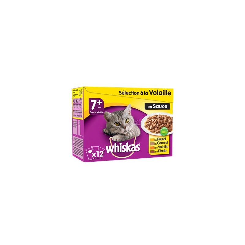 Sachet repas chats Whiskas Volaille - 12x100g Sachet repas chats Whiskas Volaille - 12x100g