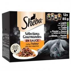 Barquettes pour chats Sheba Volaille en sauce - 12x85g
