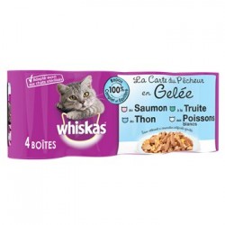 Gelée pour chats Whiskas Poissons - 4x390g