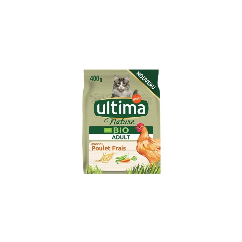 Croquettes chats Ultima Nature Bio - poulet - 400g