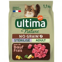 Croquettes chat Ultima Bœuf - Chat stérilisé - 1.1kg