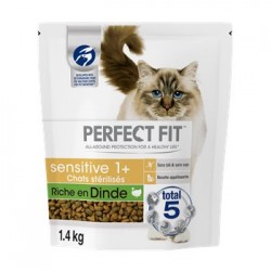 Croquettes chat stérilisé Perfect Fit Sensitive 1+ - Dinde - 1.4kg