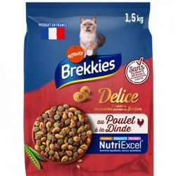 Croquettes chat Brekkies Excel Poulet, Dinde, Légumes - 1.5kg