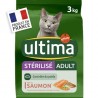 Croquettes chat castré Ultima Stérilisé - Saumon - 3kg