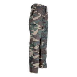 Pantalon treillis camouflage kaki Woodland urbain, bas à lacets, boutons
