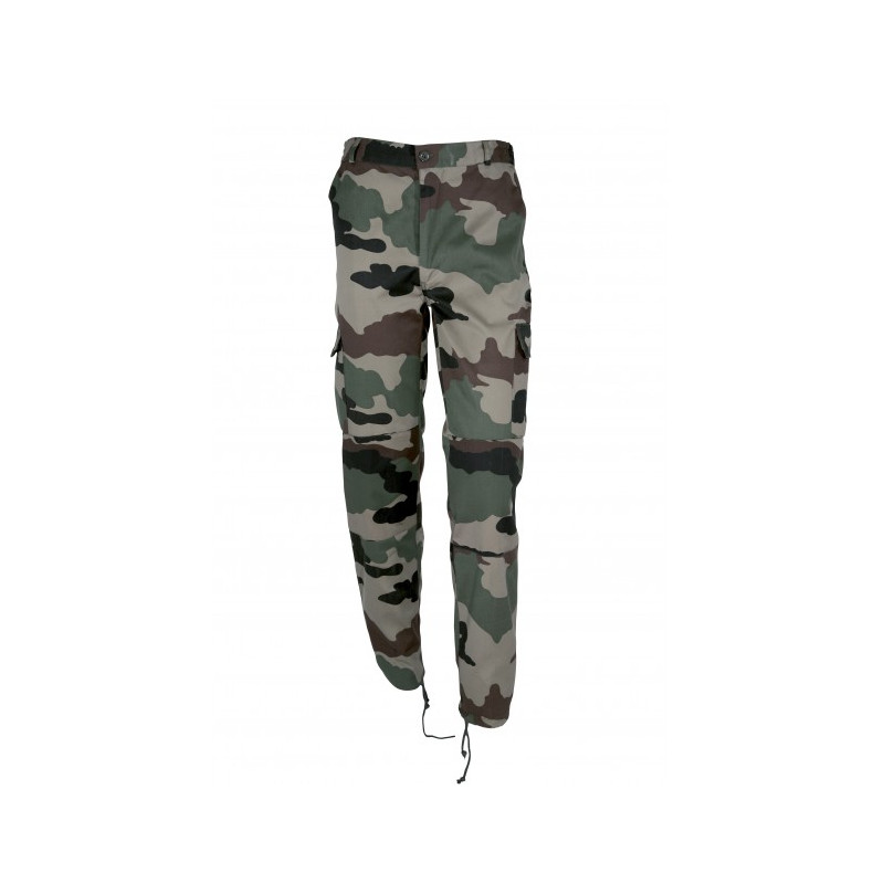 Pantalon treillis zippée camo camouflage vert kaki