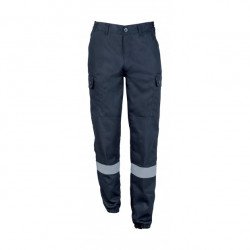 Pantalon sécurité incendie bleu marine bandes réfléchissantes