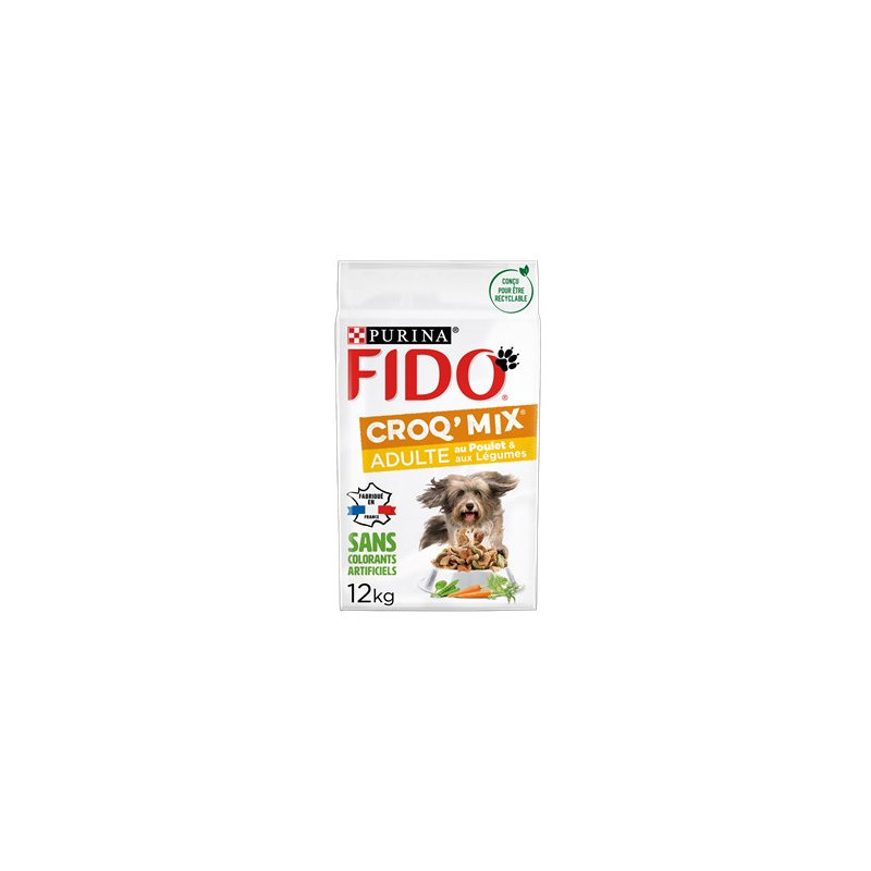 Croquette pour chiens Fido Mix Poulet Légumes - 12 kg