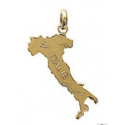 Pendentif carte d'Italie en plaqué or 750°
