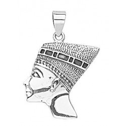 Pendentif Portrait de Néfertiti reine d'Egypte en Argent 925 Millièmes