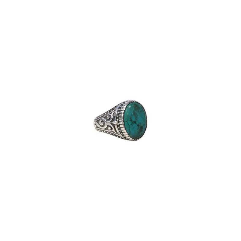 Chevalière pour Homme en Argent 925millième avec une belle Turquoise Chevalière pour Homme en Argent 925millième avec une belle Turquoise