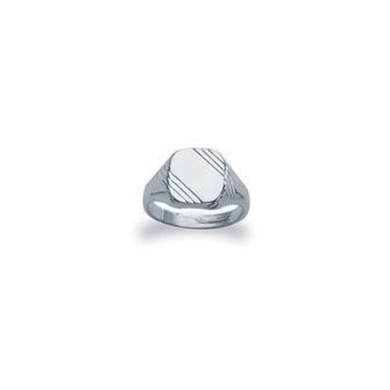 Chevalière en Argent Massif, petites stries. pour homme
