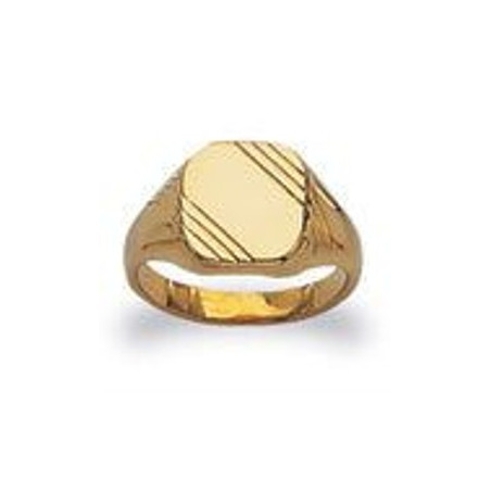 Chevalière Plaquée OR 18 carats - Petites stries dessus 1 x 1cm pour homme
