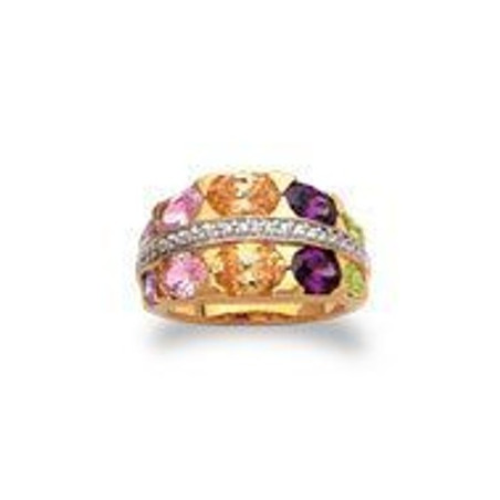 Bague Plaqué OR 18 carats, Pierres multicolores pour femme