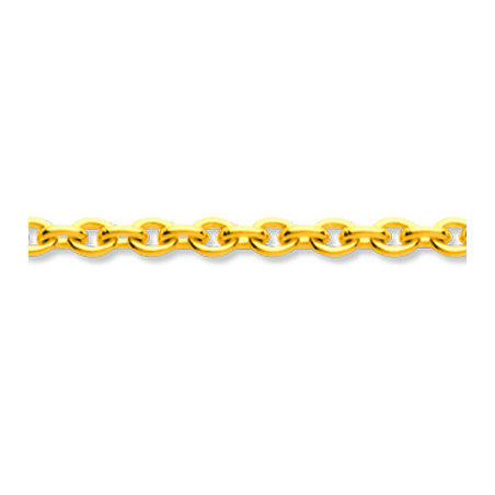 Chaîne maille Forçat ronde 1,10 mm, 50 cm, Or jaune 18k