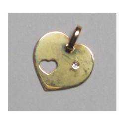 pendentif cœur en or 18 carats avec diamant (brillant)