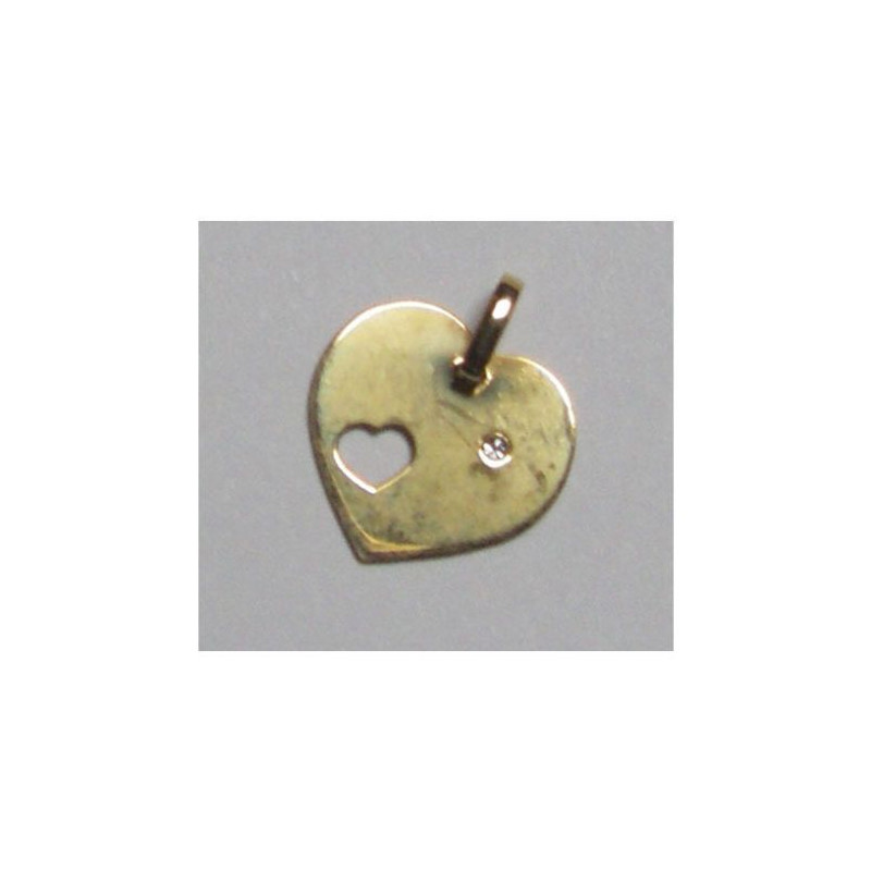 pendentif cœur en or 18 carats avec diamant (brillant)