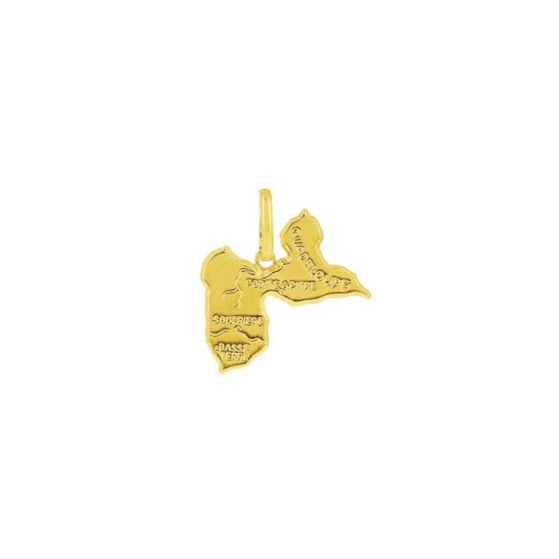 Pendentif Or carte de la Guadeloupe, Or jaune 18k